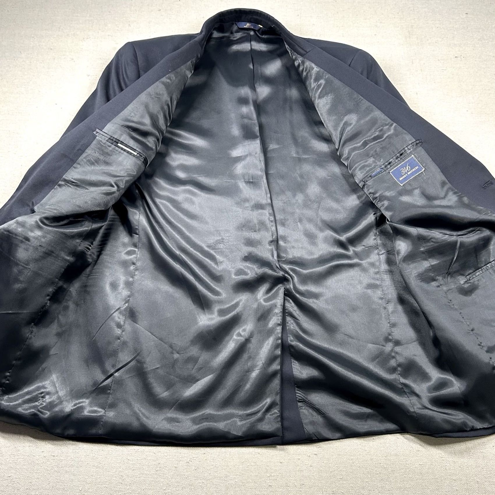 Brooks Brothers Brooks Brothers Blazer Mens 45 Long Wool Navy 2-Button Notch Lapel Single-Breasted 4-Button Front Sports Coat B&T Size 48R - 6 Thumbnail