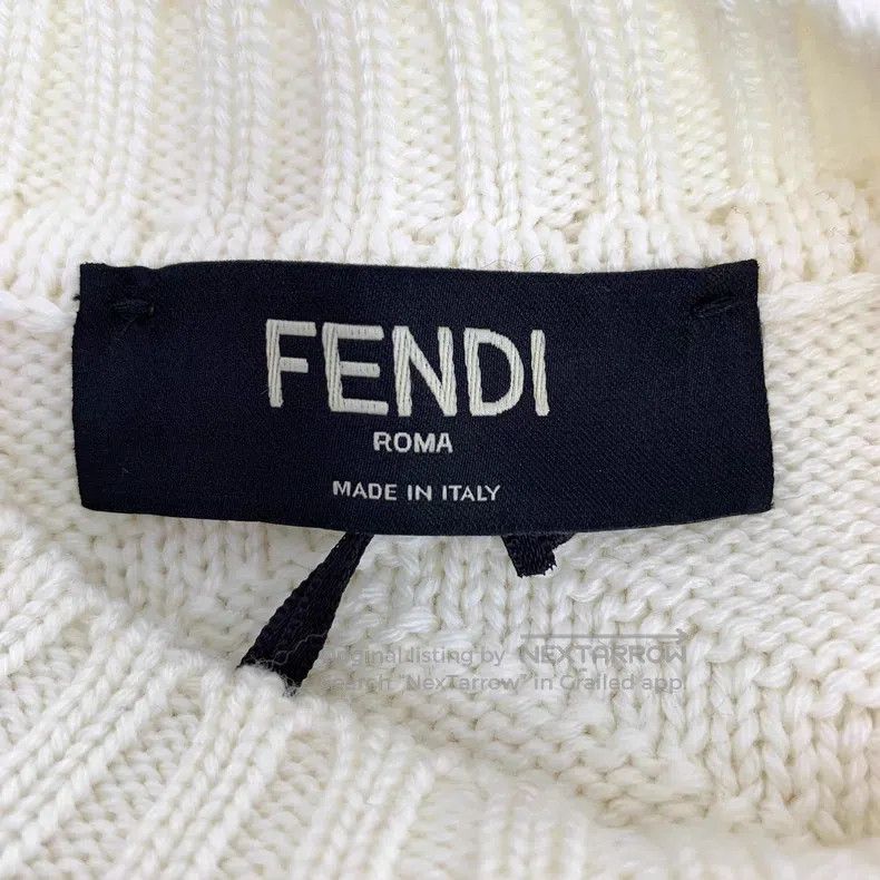 Fendi Fendi Beige logo letter embossed full-print merino wool ro Size US S / EU 44-46 / 1 - 5 Thumbnail