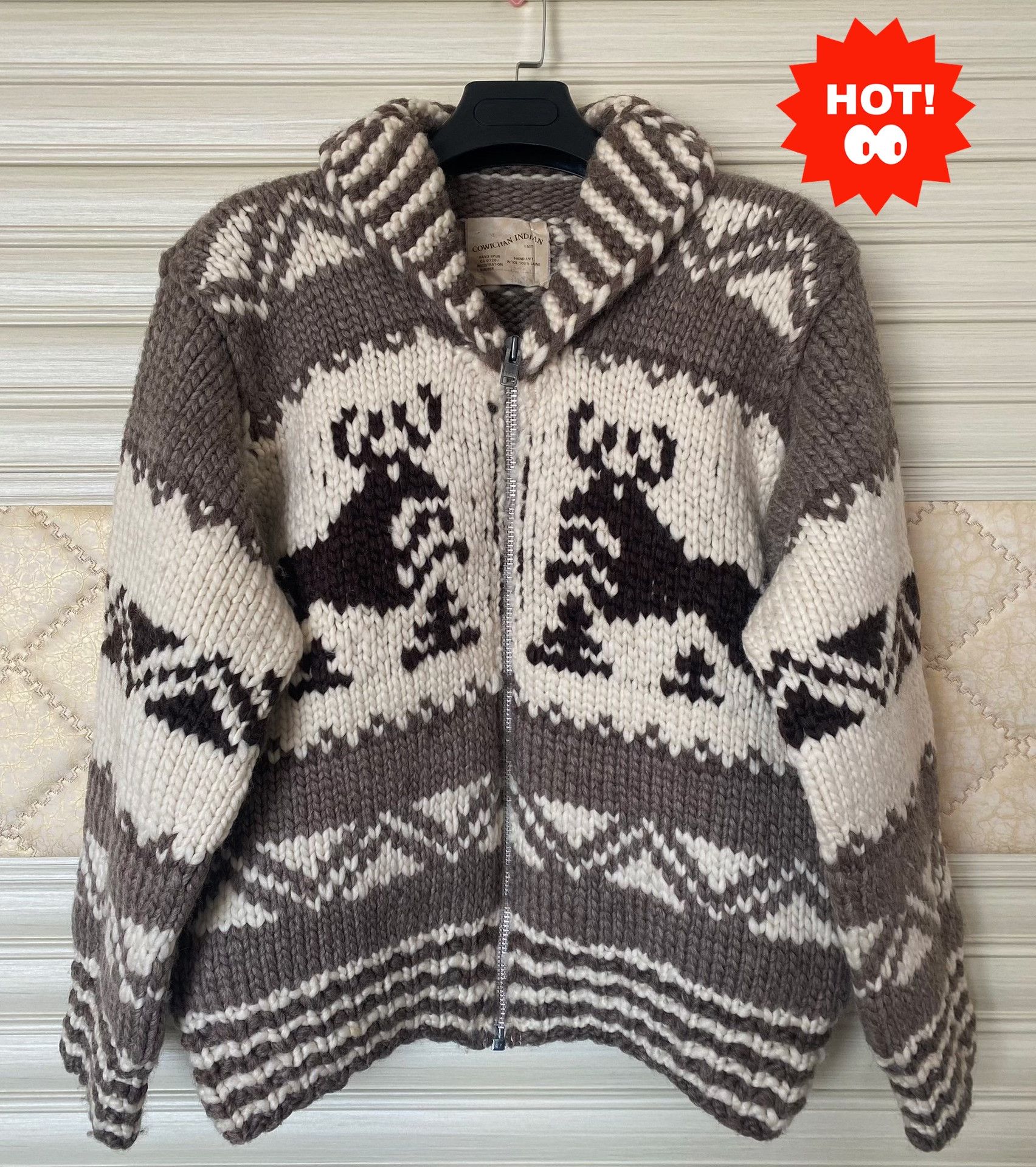 Vintage Genuine Cowichan Handmade Sweater Size US M / EU 48-50 / 2 - 1 Thumbnail