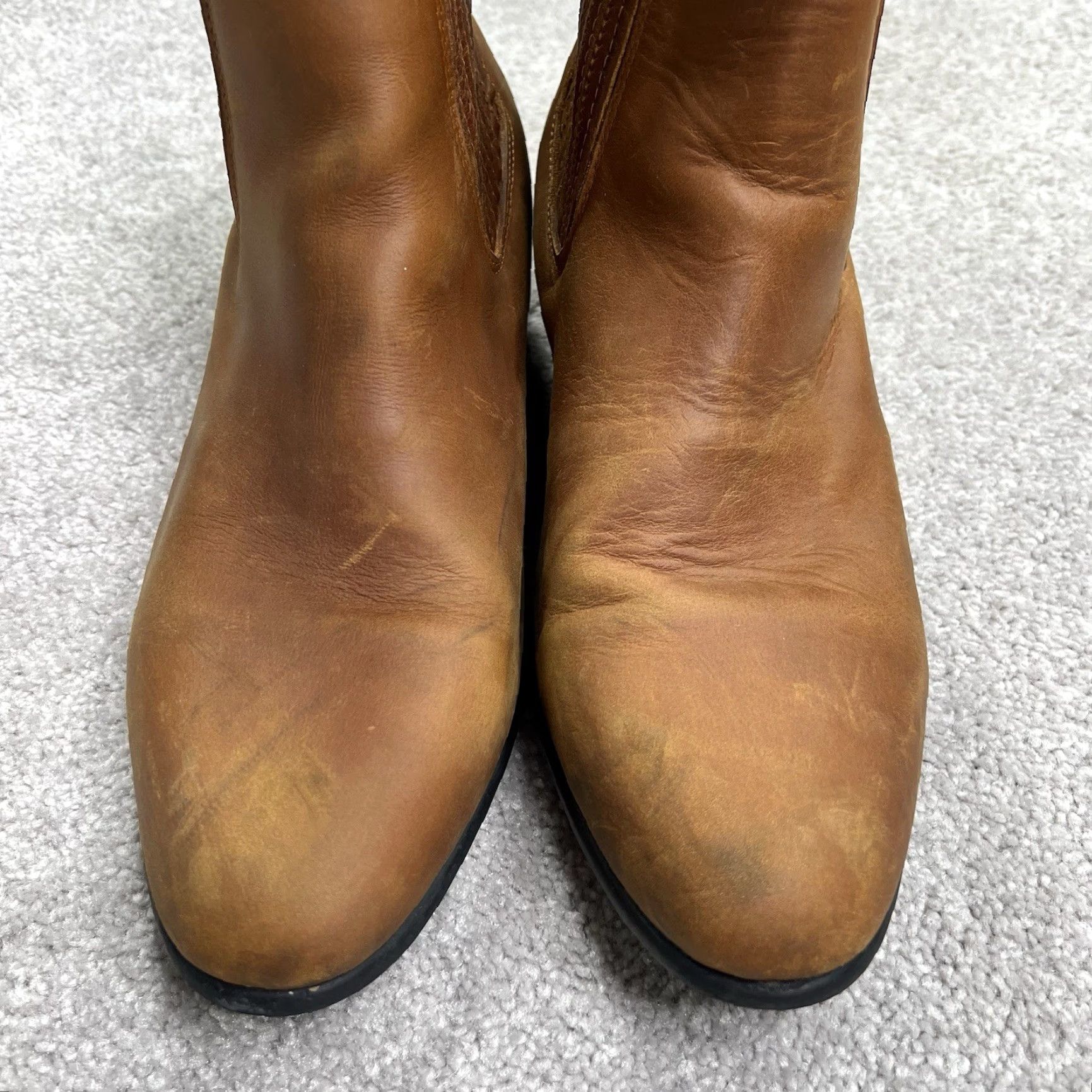 Vintage Soto Mens Chelsea Boot Ankle Pull On Brown Suede Leather Almond Toe 10.5 US Size Leather Lining Rubber Outsole Casual Size US 11 / EU 44 - 5 Thumbnail