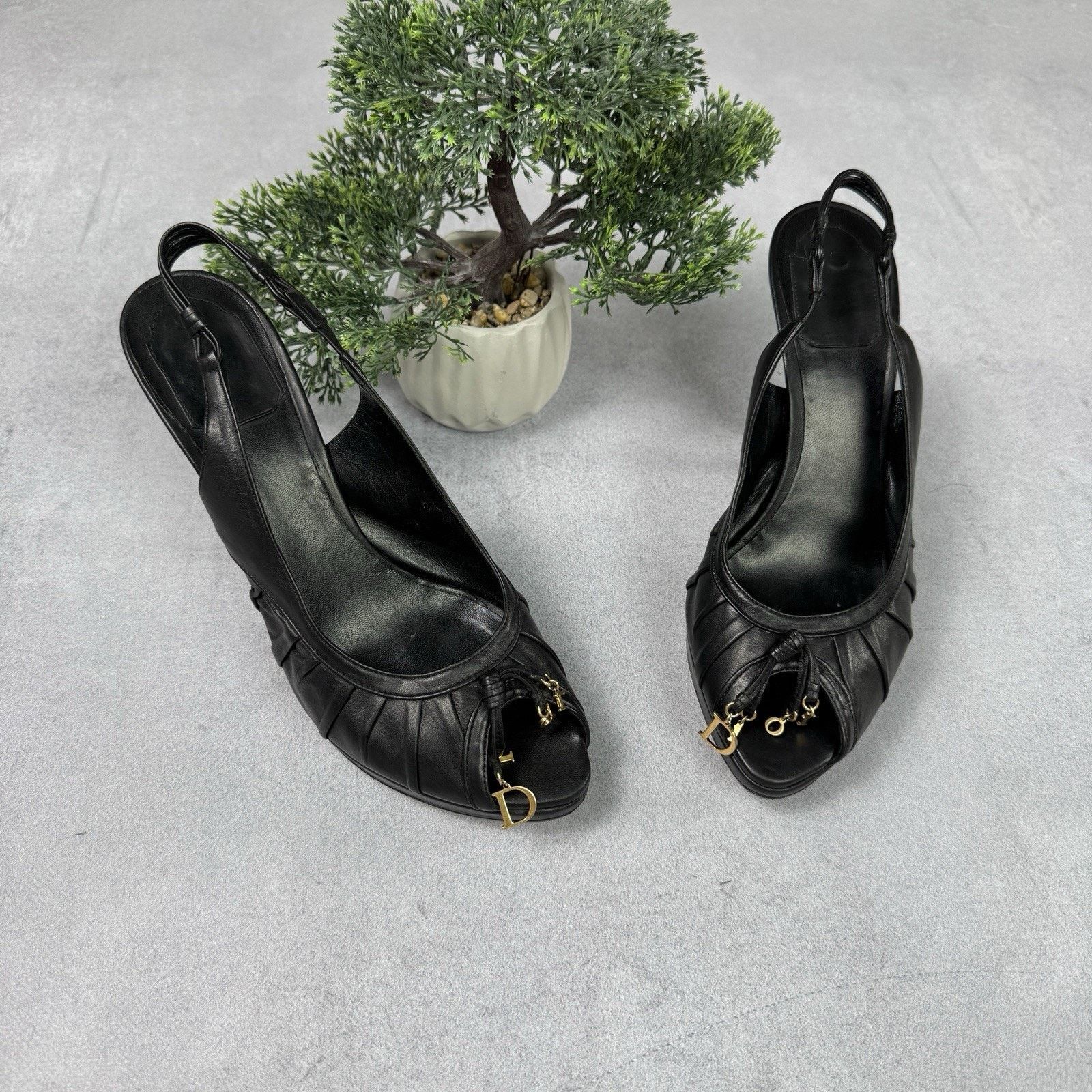 Dior Vintage Christian Dior Heels Black Size 40 Us 10 Metallic Size US 10 / IT 40 - 1 Thumbnail