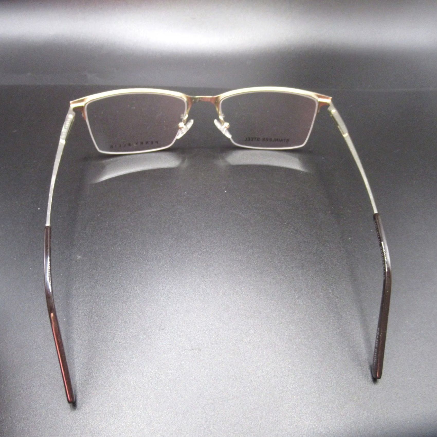 Perry Ellis Perry Ellis Eyeglasses Frames PE439-3 Stainless Steel Gold Tone 54-18-140 Unisex Mens Rectangle Semi-Rimless Business Size ONE SIZE - 4 Thumbnail