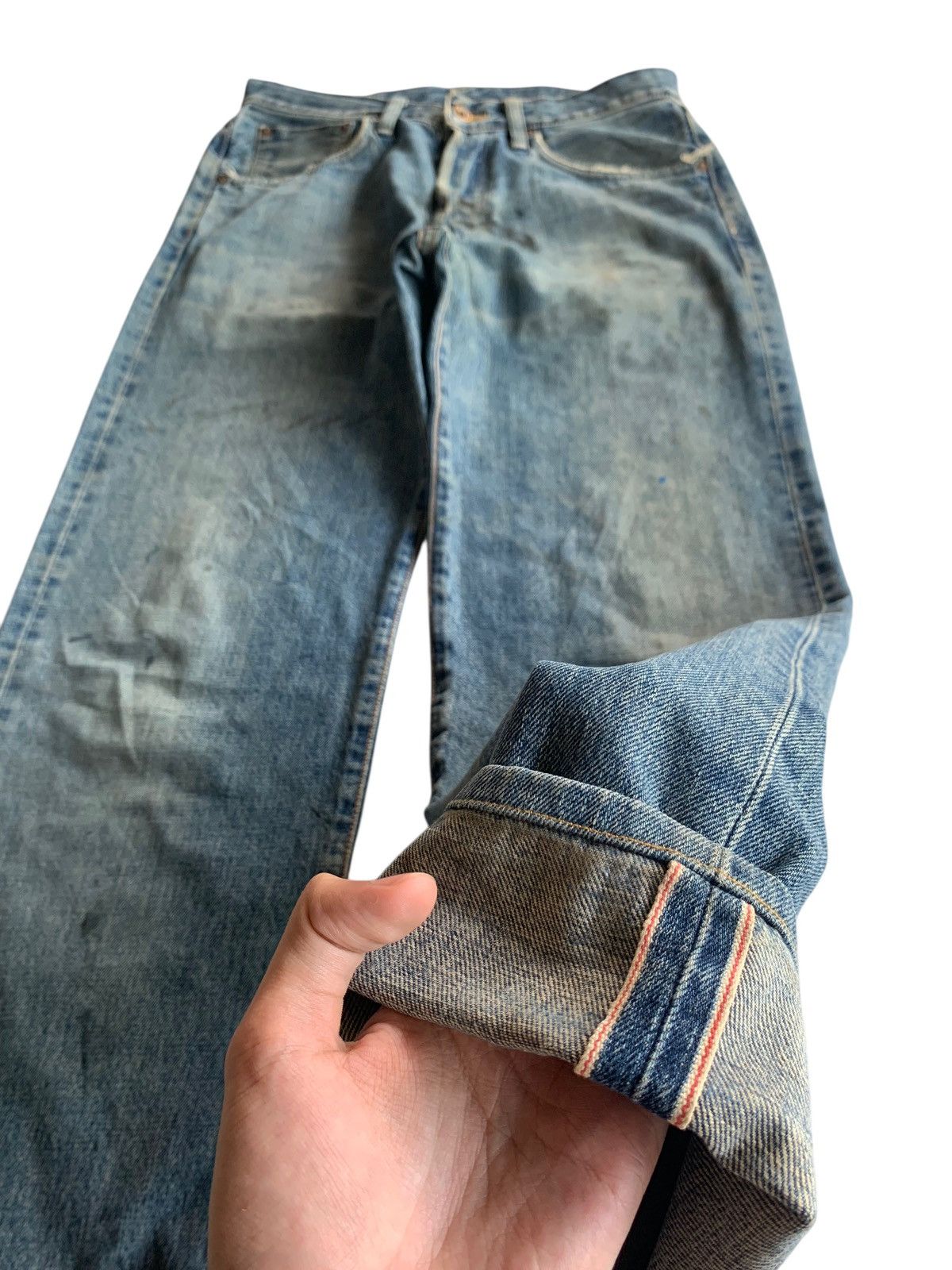 Kapital VINTAGE EDWIN 505X SELVEDGE FADED & RUSTY DISTRESSED DENIM Size US 30 / EU 46 - 5 Thumbnail