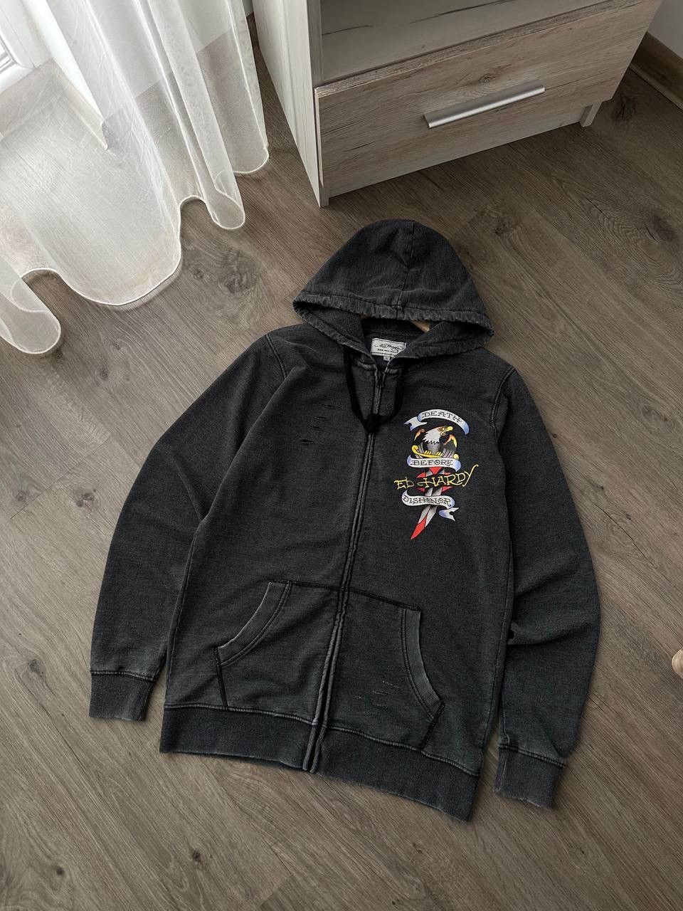 Christian Audigier × Ed Hardy × Vintage Vintage Ed Hardy Christian Audigier Style Hoodie Size US L / EU 52-54 / 3 - 3 Thumbnail