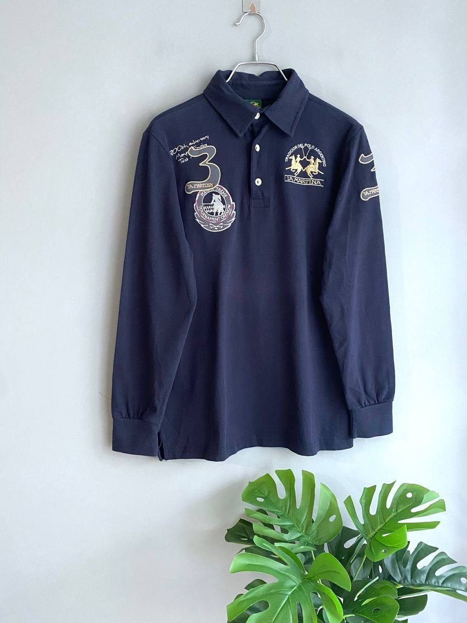 Vintage LA MARTINA Rugby Long Sleeve Polo T-Shirt, Size L