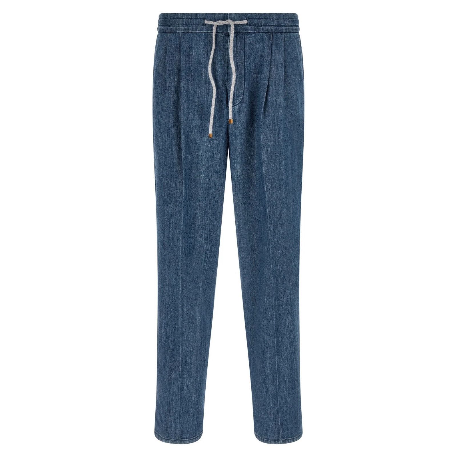 Brunello Cucinelli BRUNELLO CUCINELLI $1600 Medium Denim drawstring Trousers Ne Size US 36 / EU 52 - 1 Thumbnail
