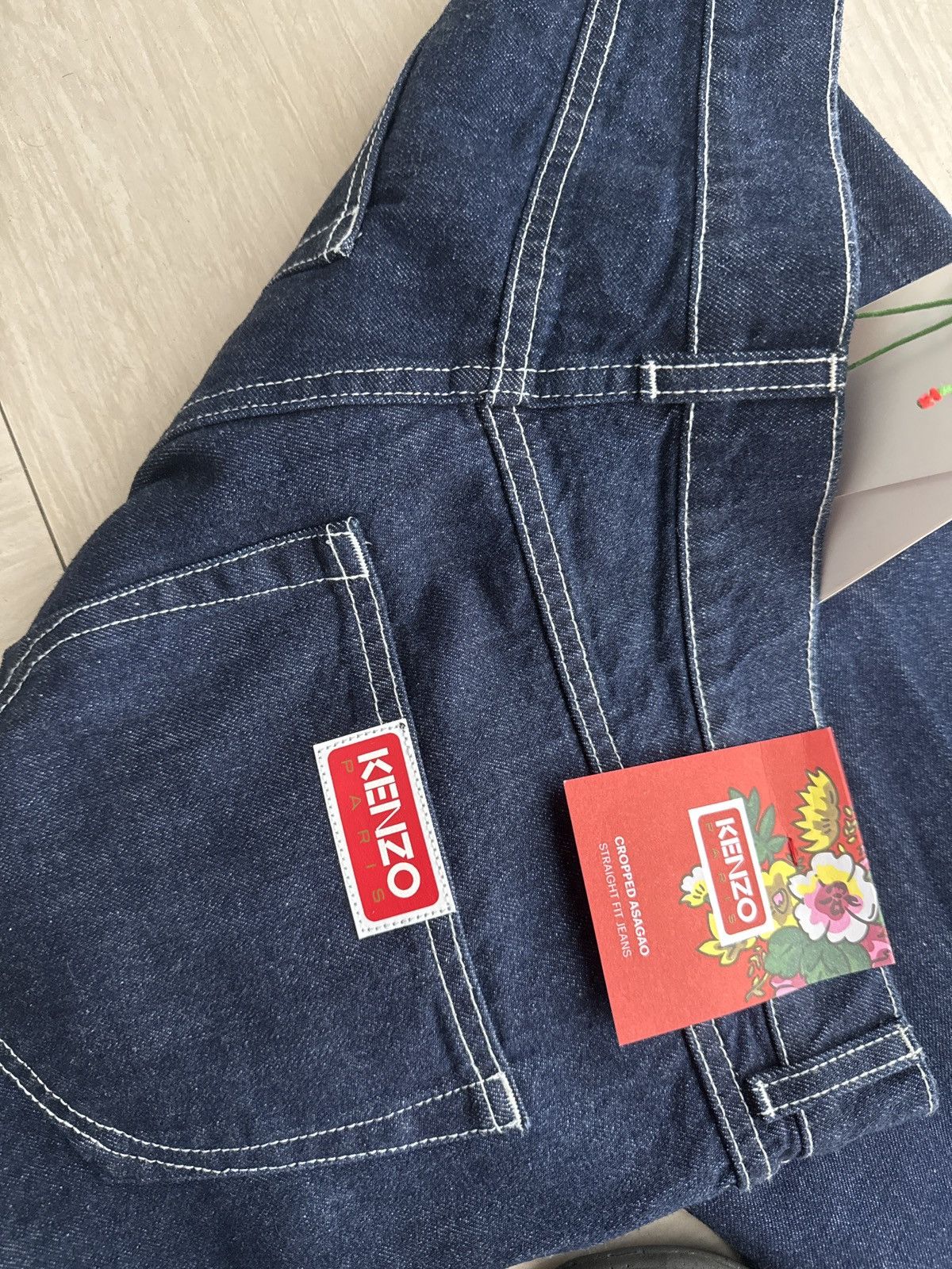 Kenzo Kenzo Denim Dark blue white stitches jeans Size US 33 - 7 Thumbnail