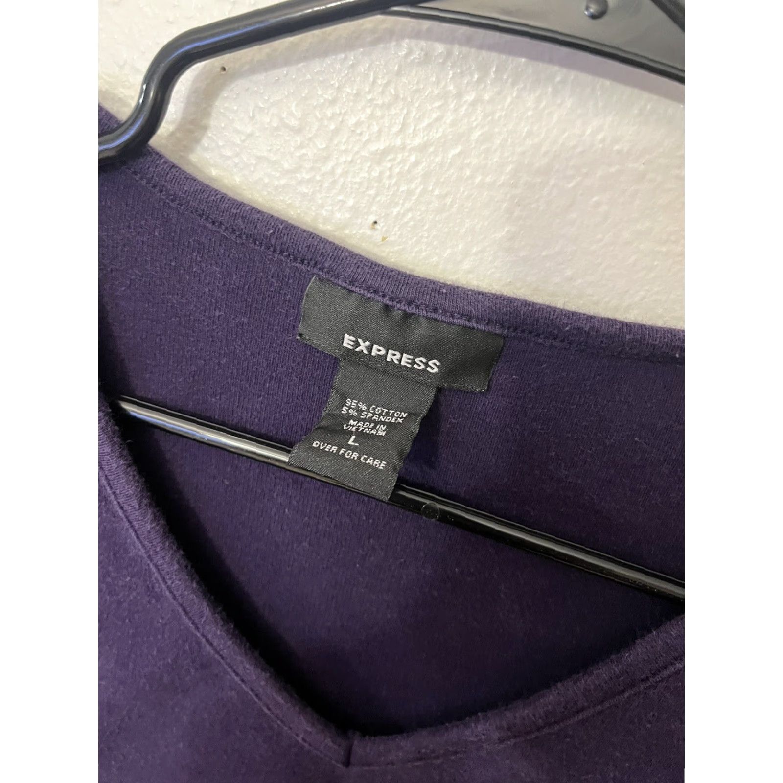 Express EXPRESS Women's V-Neck Sweater Pullover Long Sleeve Size Large Soft Purple Size L / US 10 / IT 46 - 3 Thumbnail