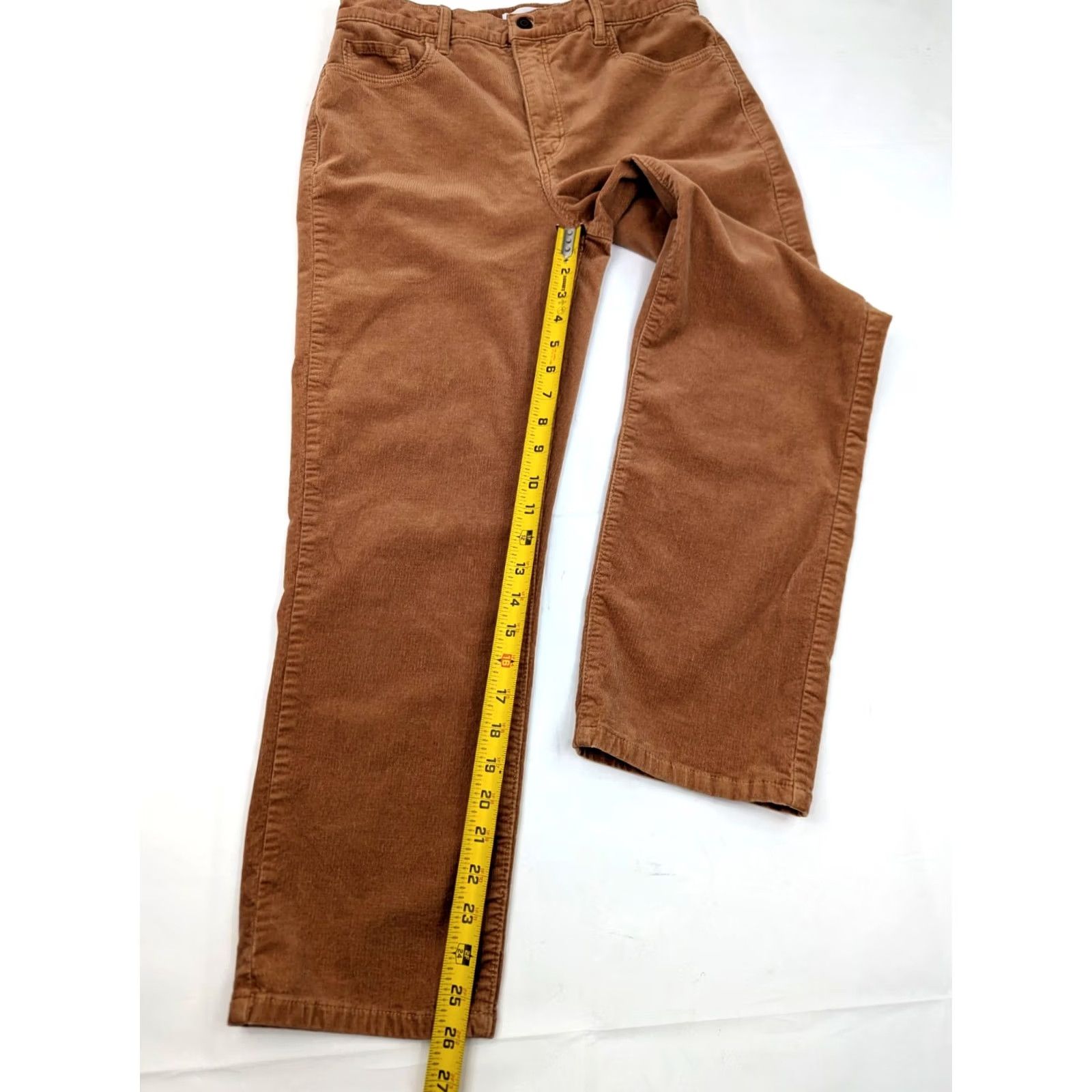 Ann Taylor Ann Taylor Loft High Waist Straight Corduroy Pants Women 8 29x26 Burnt Orange Size 30" / US 8 / IT 44 - 3 Thumbnail