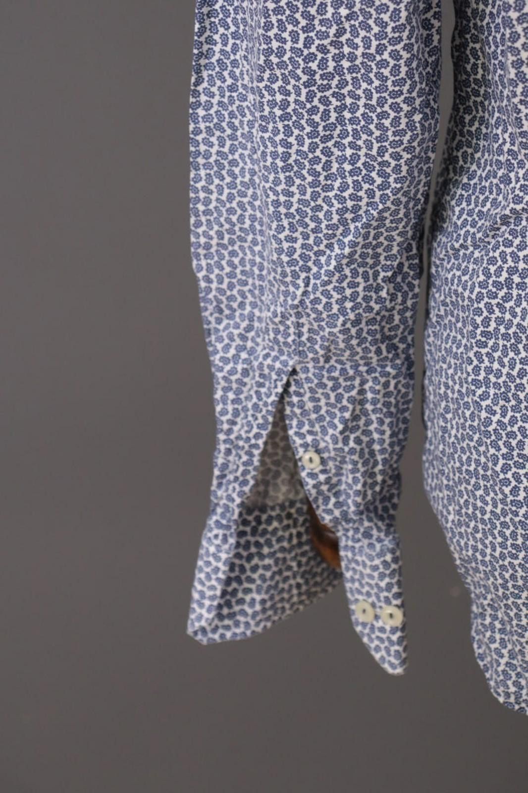 Eton Eton Slim Blue Floral Poplin Button Down Shirt Size 41 / 16 Size US M / EU 48-50 / 2 - 12 Thumbnail