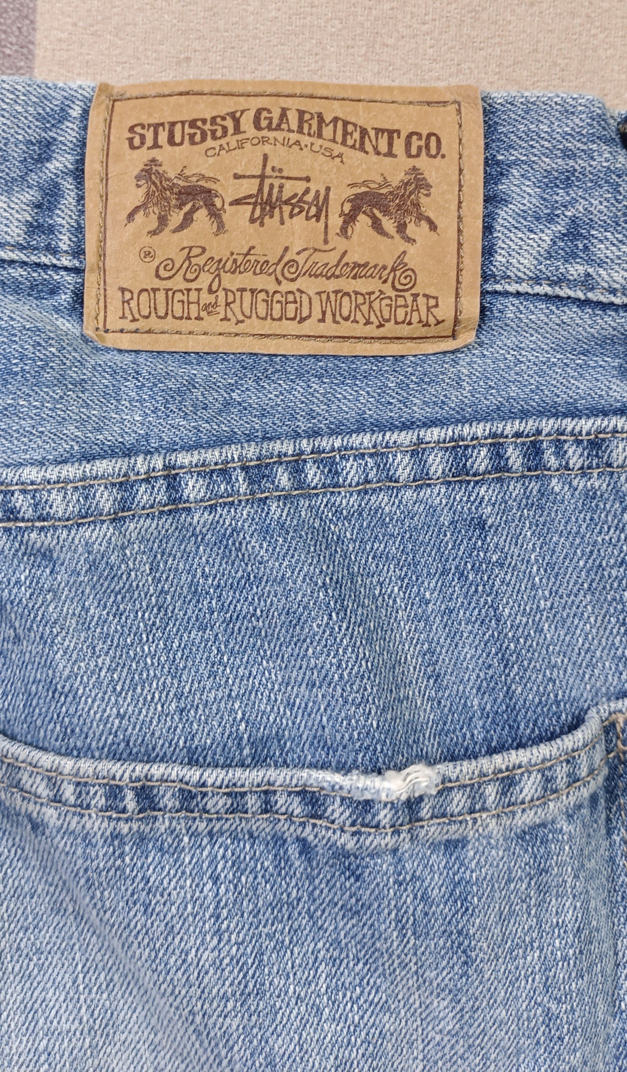 Vintage 00s💥 Stussy Rough & Rugged Distressed Denim