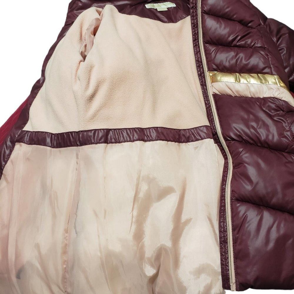 Michael Kors CT815 Michael Kors Ladies Burgundy Gold Hooded Puffer Jacket Size XL / US 12-14 / IT 48-50 - 8 Thumbnail