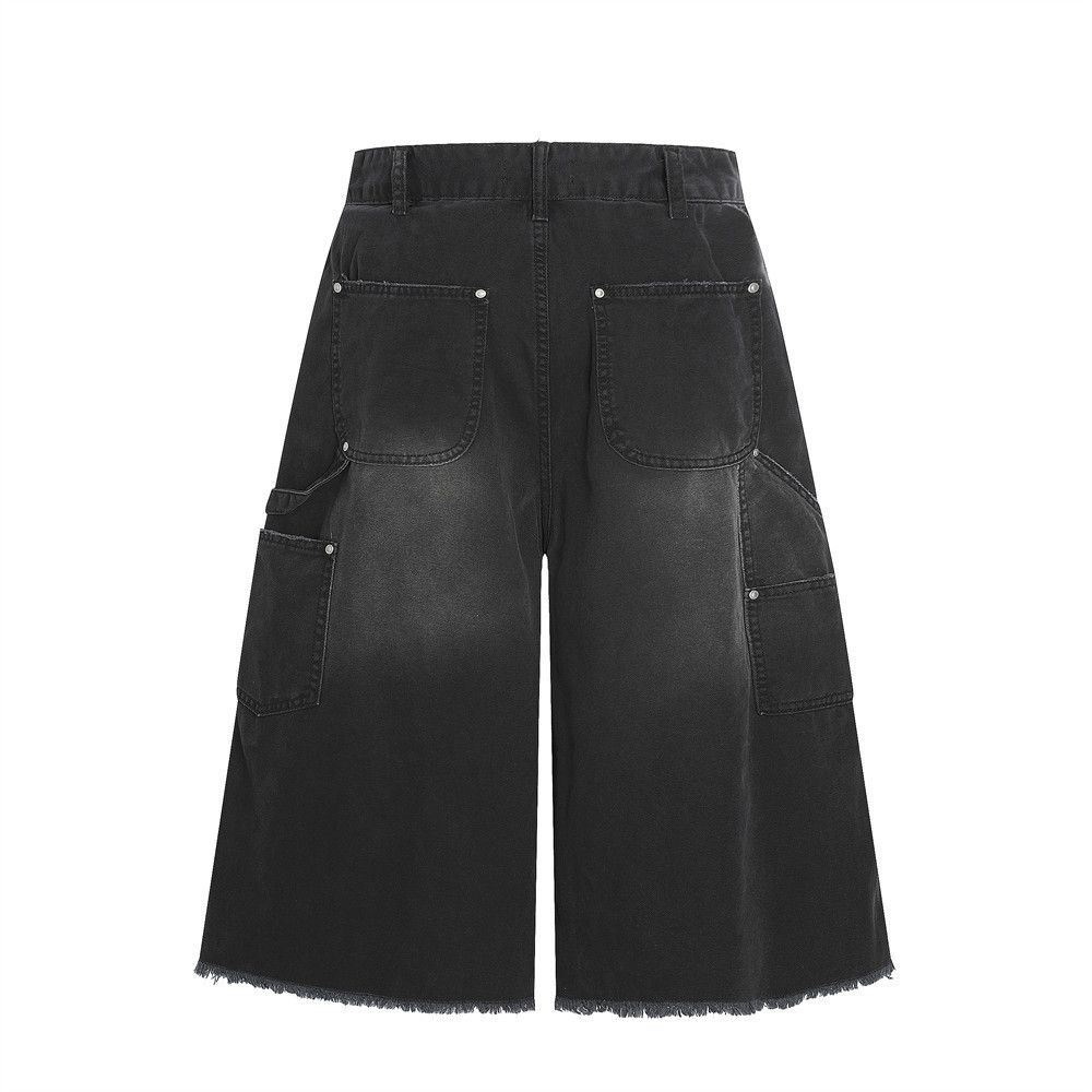 Japanese Brand × Jean Punk distressed men's loose cargo denim shorts Size US 32 / EU 48 - 3 Thumbnail