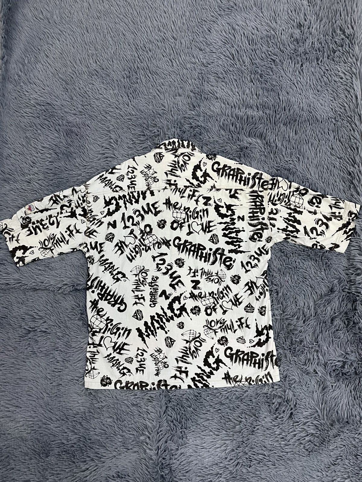Designer × Japanese Brand Graphiste Man.G Full Print Oversized Shirt Size US L / EU 52-54 / 3 - 5 Thumbnail