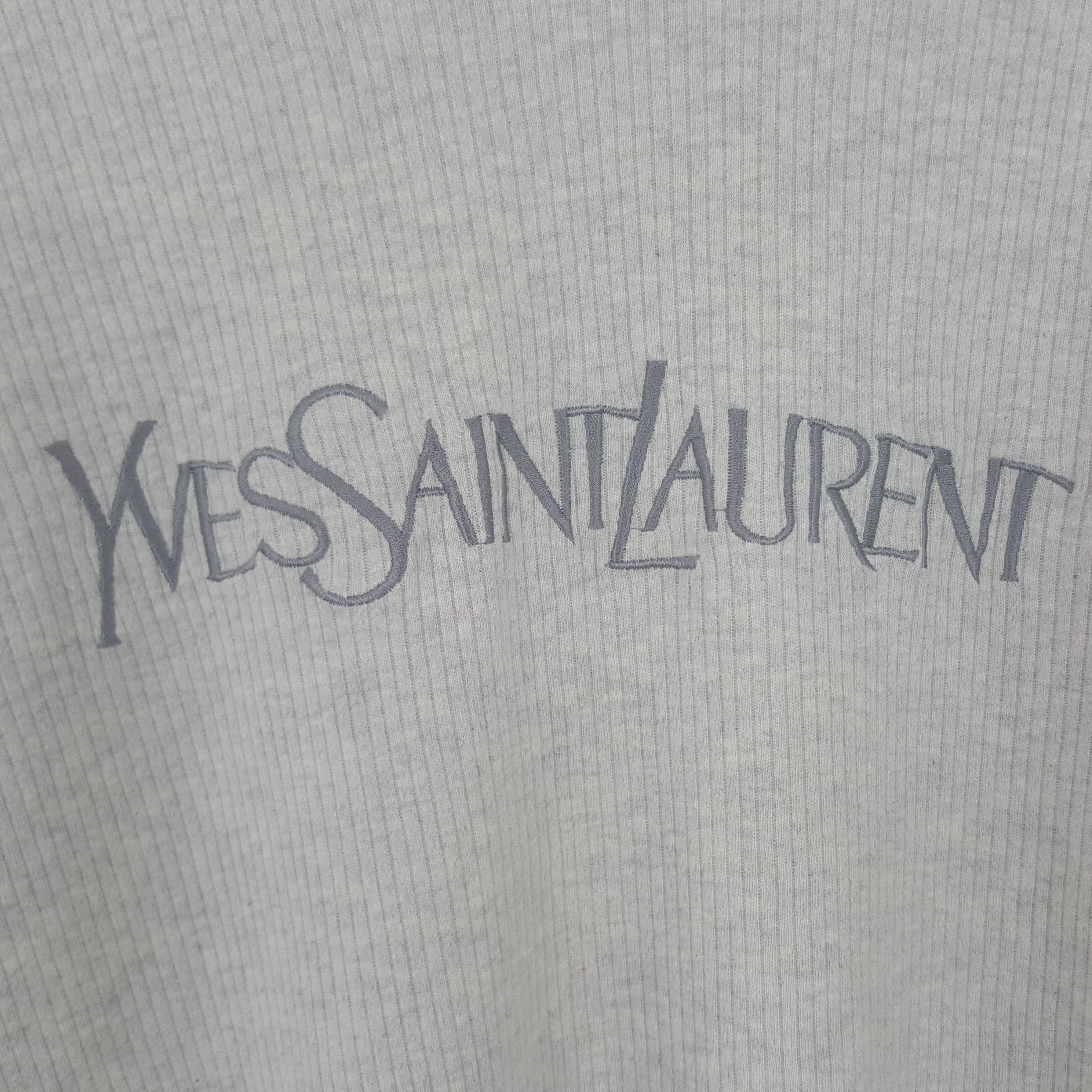 Vintage × Yves Saint Laurent Vintage Yves Saint Laurent Embroidery Logo Tshirt Size US L / EU 52-54 / 3 - 3 Thumbnail