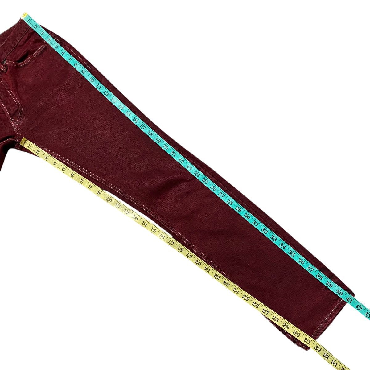 Lounge Lizard Lounge Lizard Red Blood Denim Jeans Size US 30 / EU 46 - 17 Thumbnail