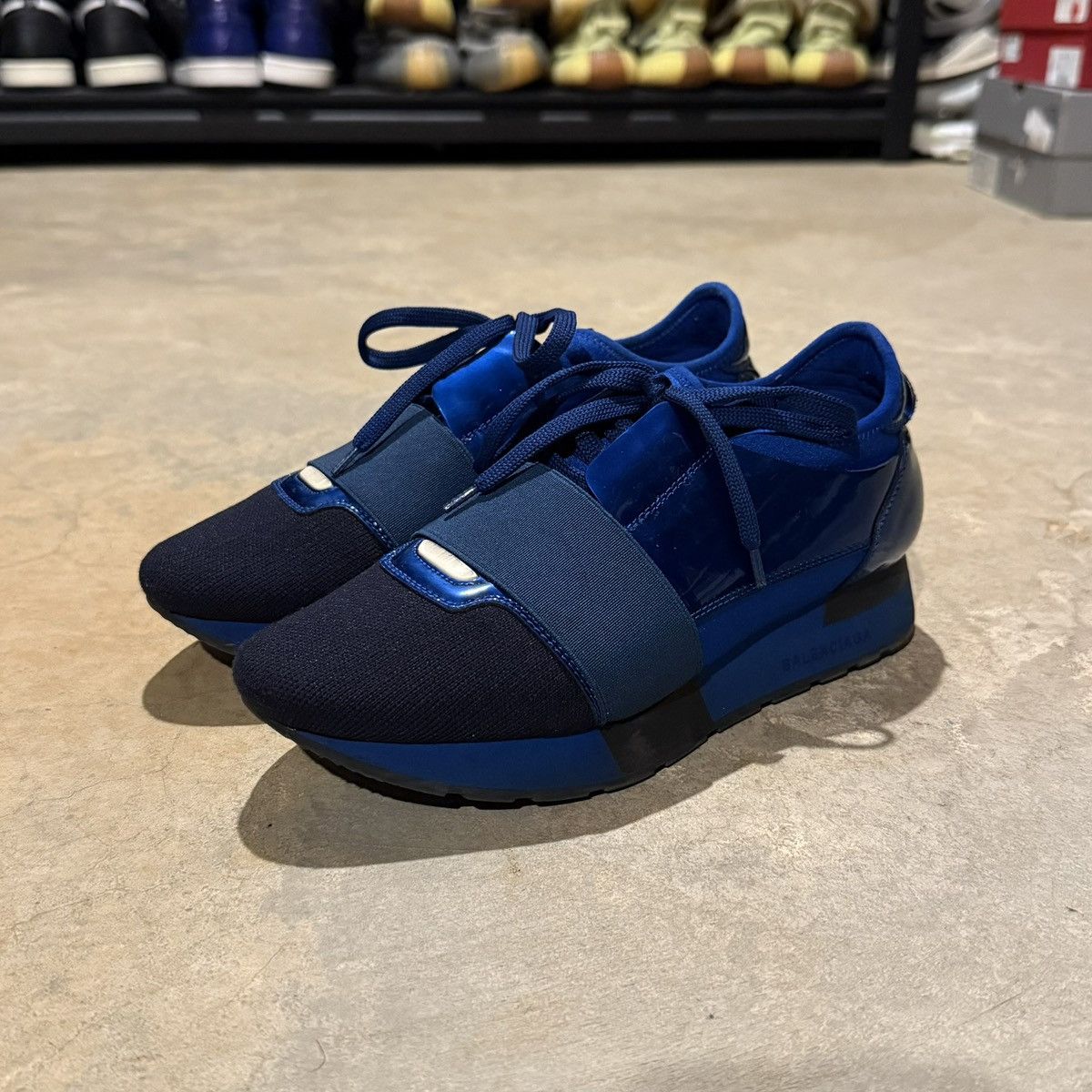 Balenciaga Balenciaga Race Runner Patent Leather Mesh Sneakers EU 37 Size US 7 / IT 37 - 3 Thumbnail