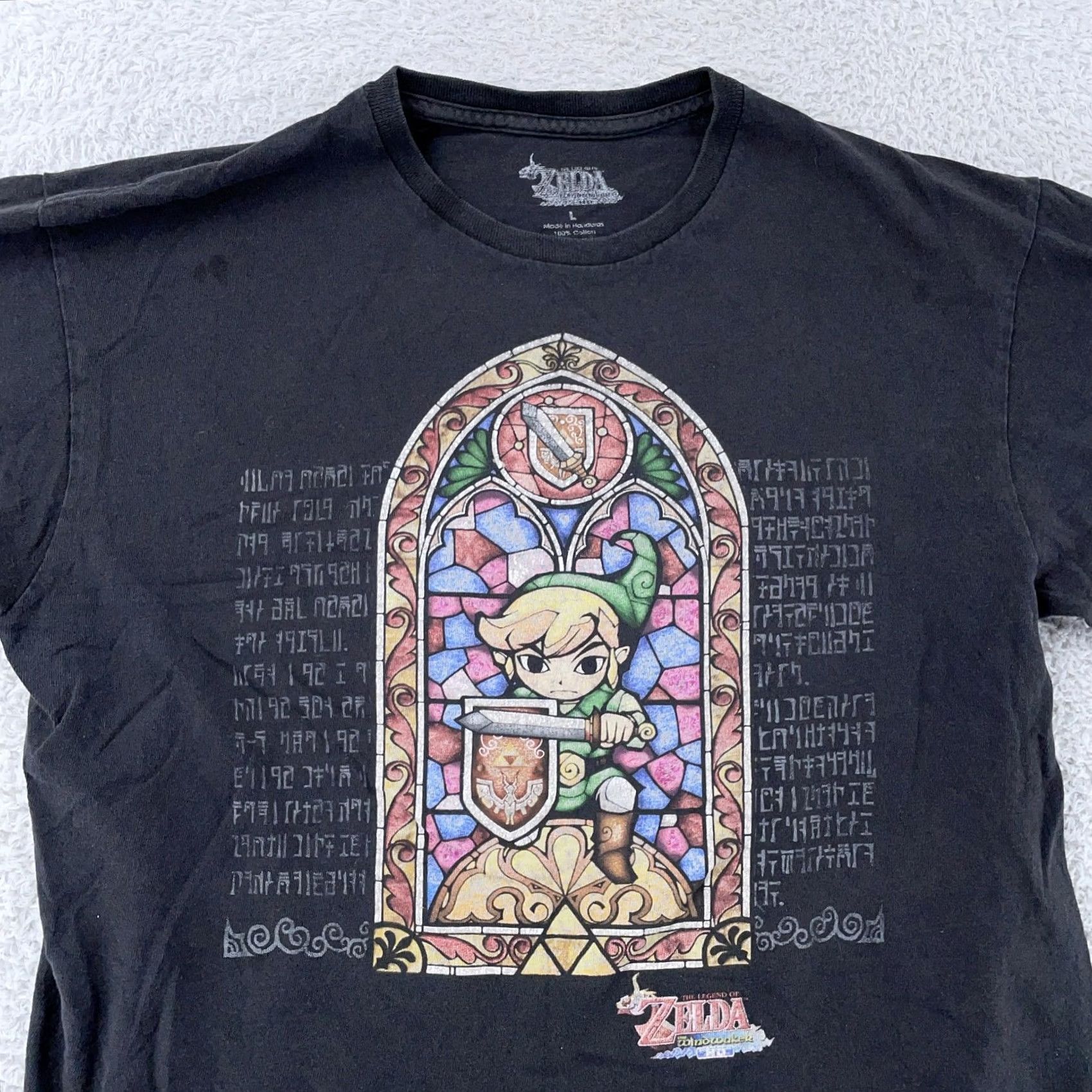 Nintendo VINTAGE The Legend of Zelda Wind Waker HD T-Shirt Mens M/L Link Nintendo Video Game Shirt Graphic Print Cotton Black Crew Neck Short Sleeve Mens Size US M / EU 48-50 / 2 - 2 Thumbnail