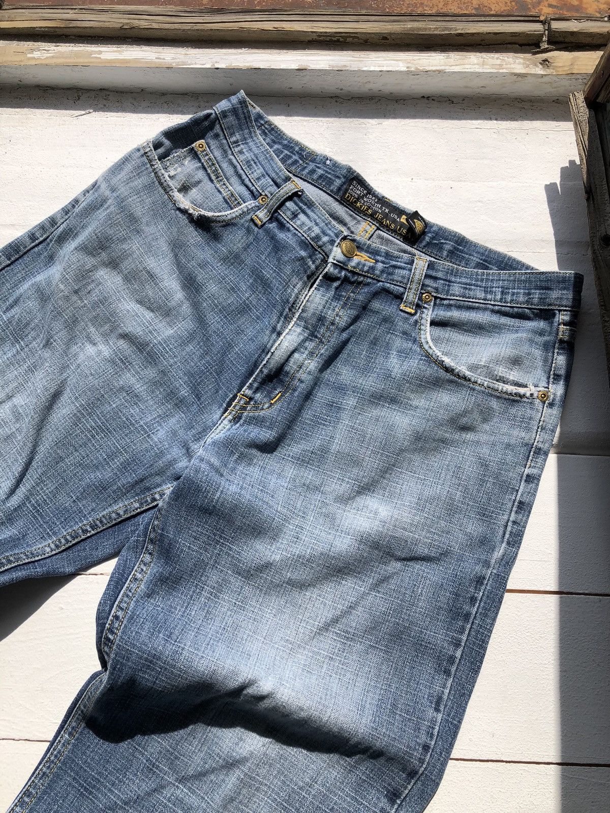 Dickies × Vintage 90s Dickies USA MADE Vintage Work Blue Baggy Denim Jeans Size US 34 / EU 50 - 3 Thumbnail