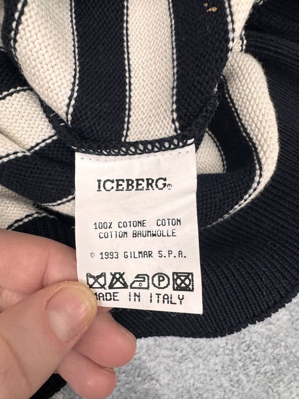 Icebreaker Iceberg Men Black White Striped Knit Sweater Crewneck SizeXL Size US XL / EU 56 / 4 - 7 Thumbnail