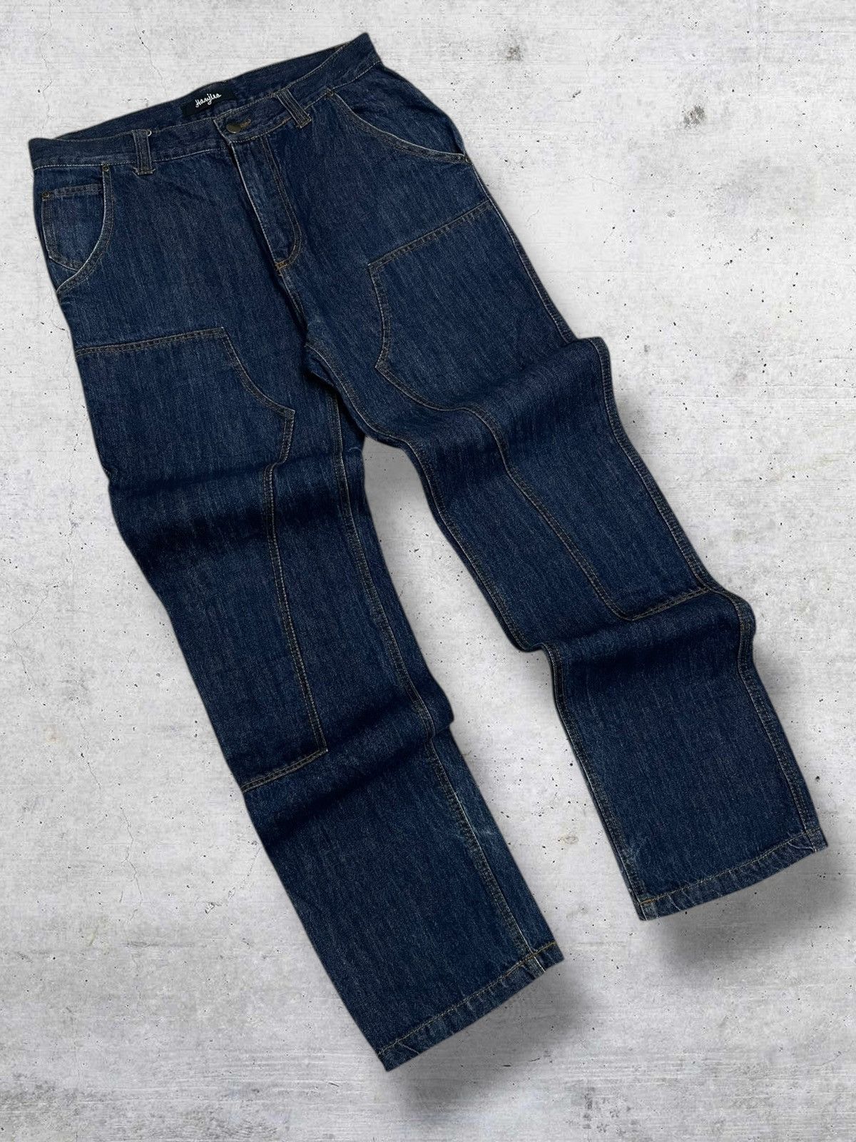 Japanese Brand VINTAGE HANJIRO HARAJUKU JAPAN DESIGNER DOUBLE KNEE DENIM Size US 32 / EU 48 - 2 Thumbnail