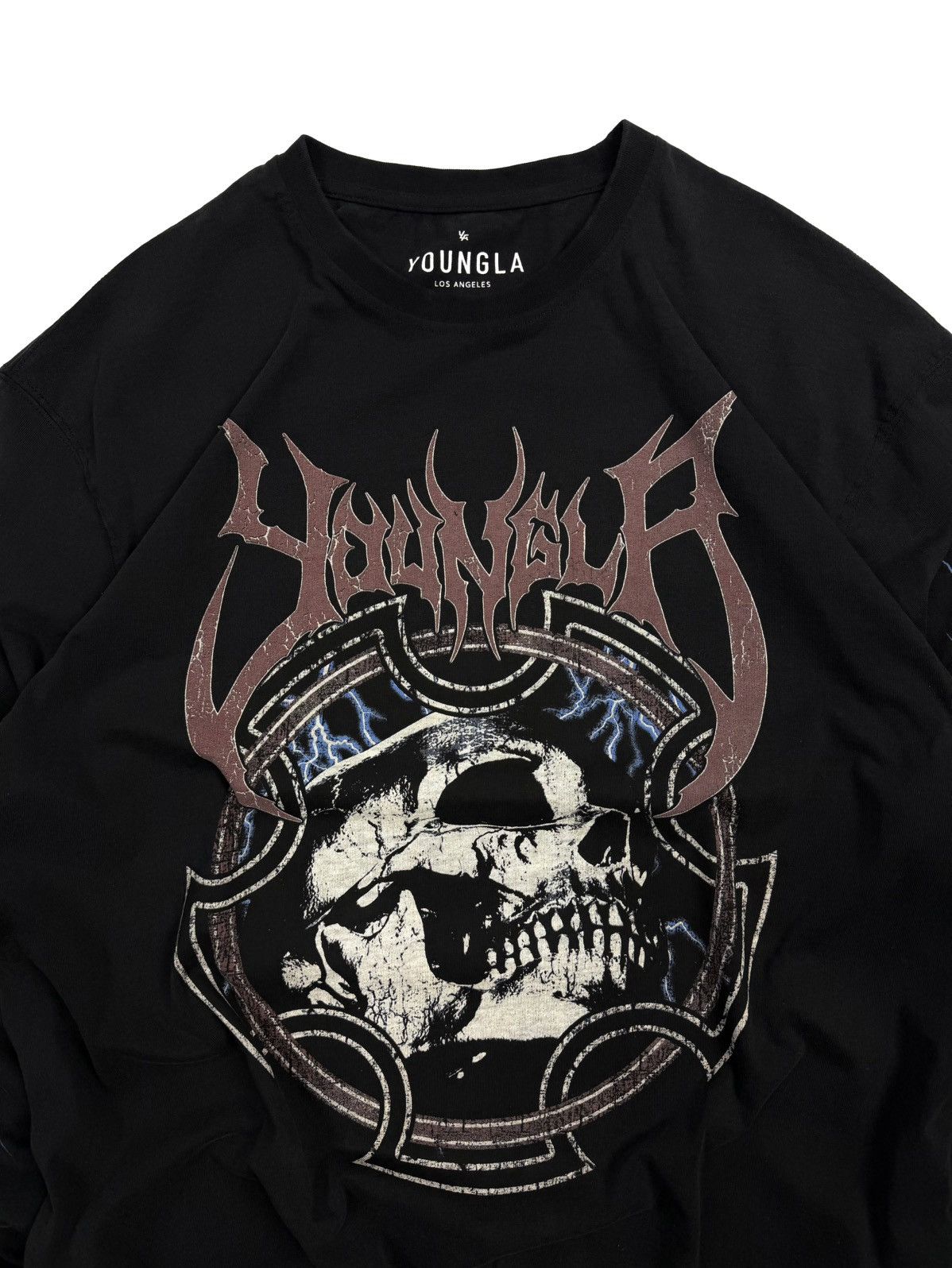 YoungLA Y2K YoungLA Skull Graphic Long Sleeve Goth Metal Streetwear Size US XL / EU 56 / 4 - 6 Thumbnail