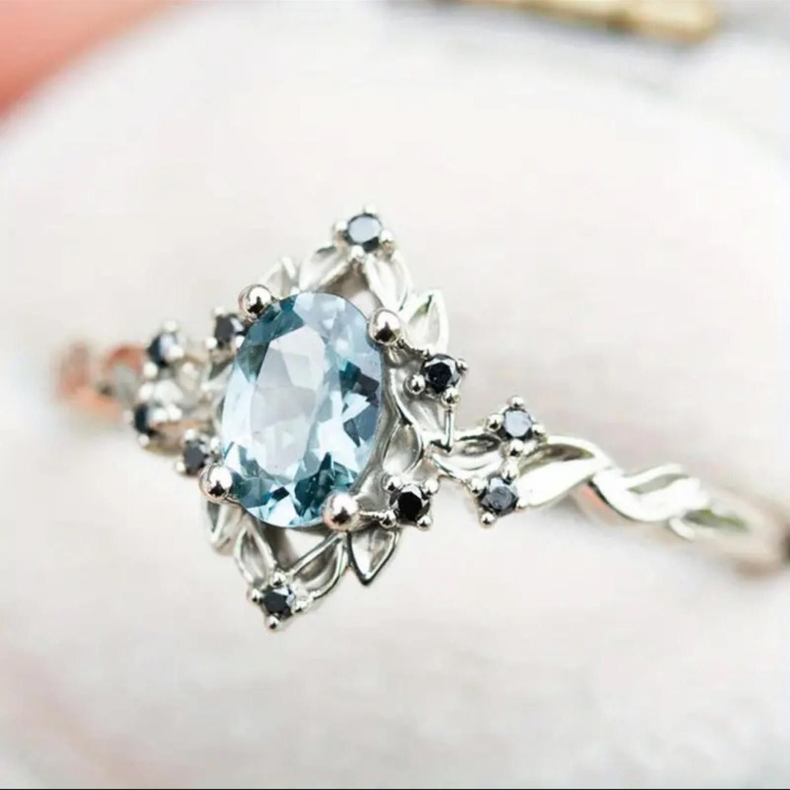 Designer Silver and Blue Gemstone Ring Size 6 NWT Size ONE SIZE - 2 Thumbnail