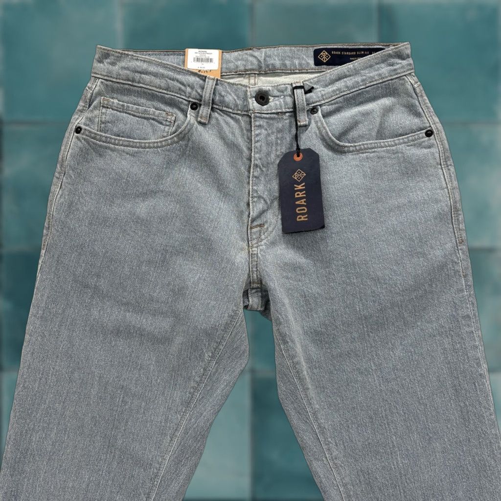 Roark Roark HWY 133 Jeans Mens 31x32 Smokey Blue Slim Straight Denim Stretch Hemp NWT Size US 31 - 1 Thumbnail