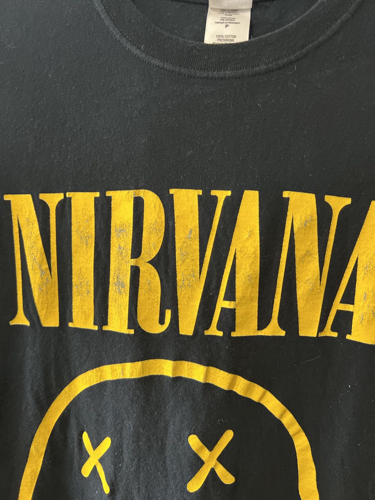 Band Tees × Vintage 1992 VINTAGE NIRVANA SMILE AOP BAND ROCK T SHIRT SIZE S Size US S / EU 44-46 / 1 - 4 Thumbnail