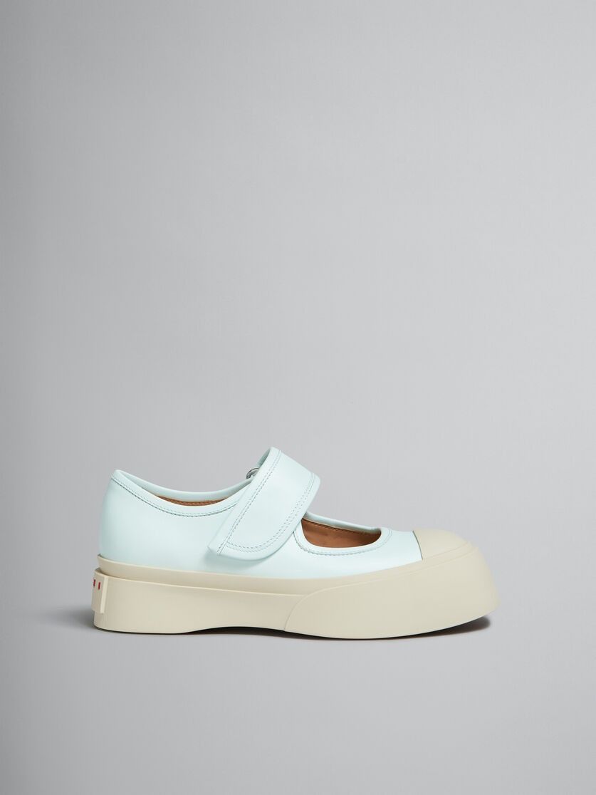 Marni o1w1db11125 Leather Mary Jane Sneaker in Light Blue/Beige Size US 9 / IT 39 - 3 Thumbnail