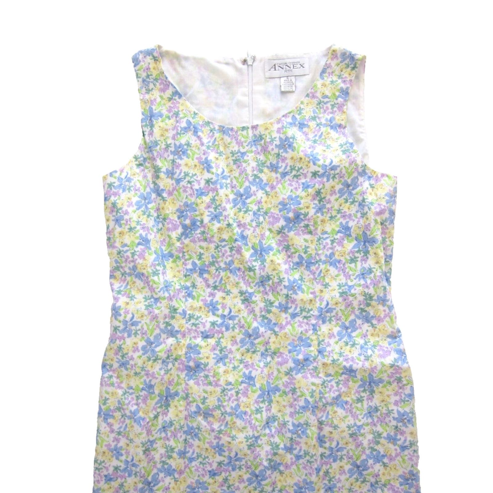 Vintage VINTAGE Casual Corner Annex Shirt Dress 6P Yellow Cotton Sleeveless Sheath Shift Tank Dress Hippie Casual Womens 60s Size M / US 6-8 / IT 42-44 - 2 Thumbnail