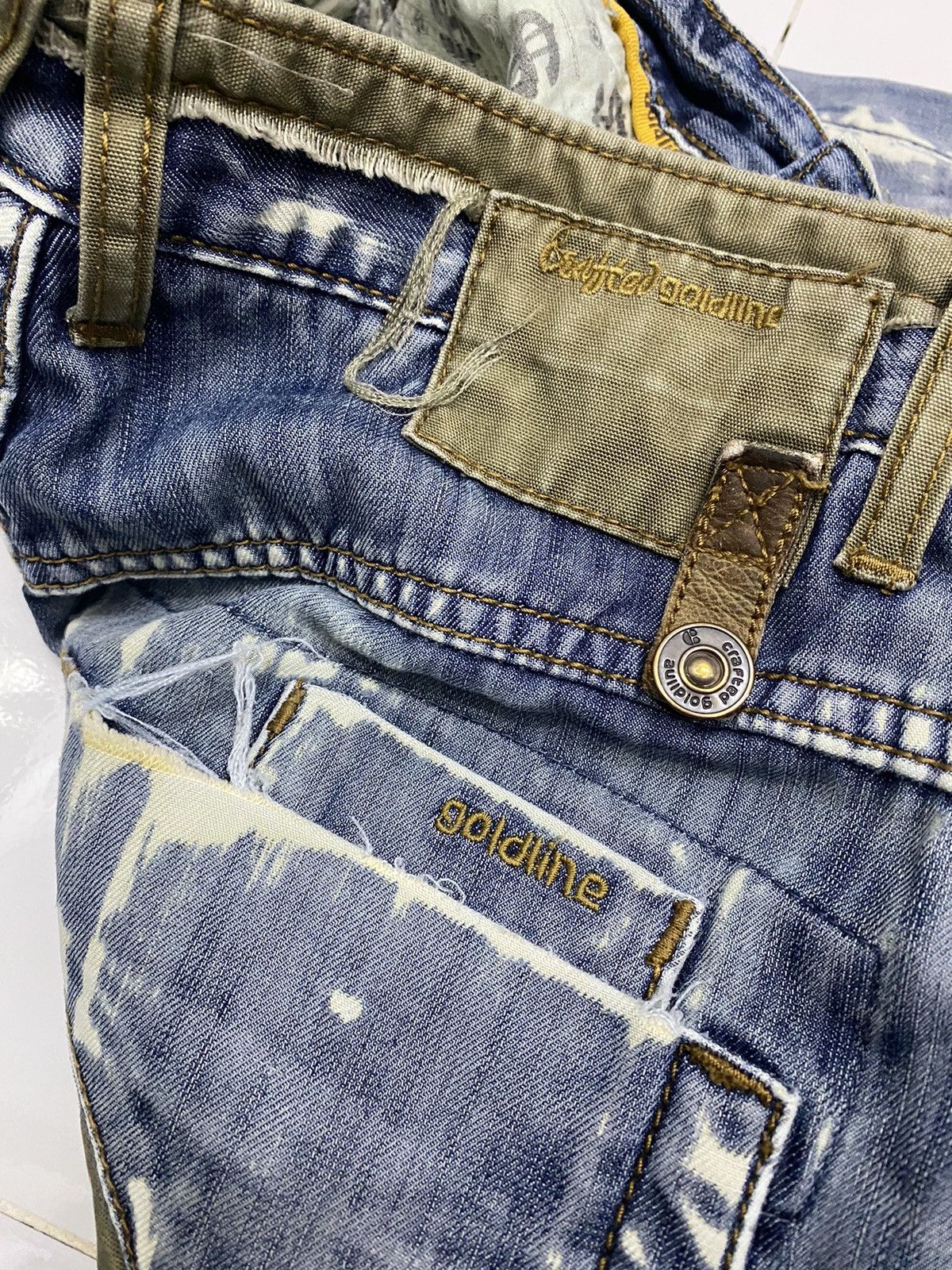 Kapital SICK🔥GOLDLINE DISTRESSED DENIM RARE UNDERCOVER STYLE DESIGN Size US 29 - 11 Thumbnail