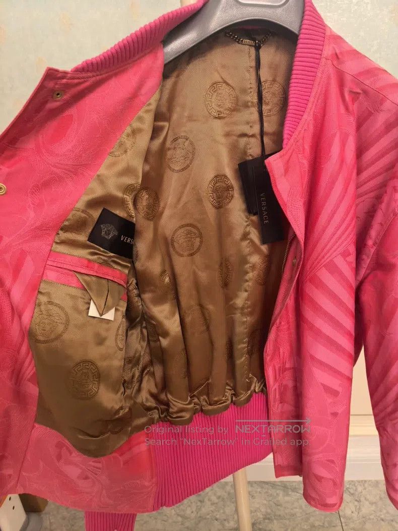 Versace Versace Jacket Pink embroidered men's jacket coat Size US L / EU 52-54 / 3 - 7 Thumbnail