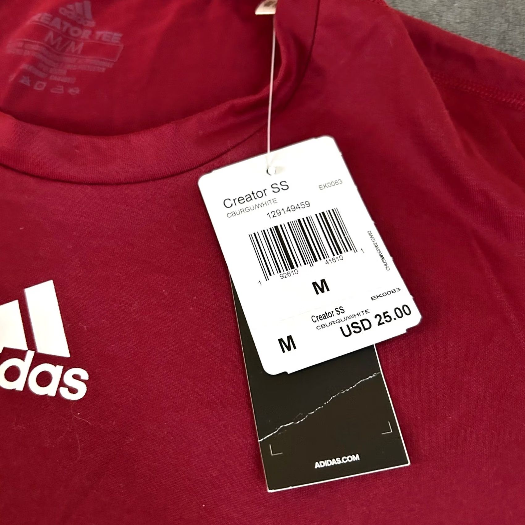Adidas Adidas Creator Tee Athletic Shirt Short Sleeve Mens Medium Red Size US M / EU 48-50 / 2 - 3 Thumbnail