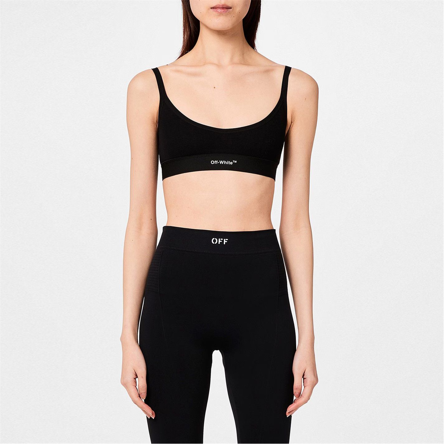 Off-White o1g2r1mq0225 Size: XS / Helvetica Logo Basic Rib Bra Black Size ONE SIZE - 6 Thumbnail