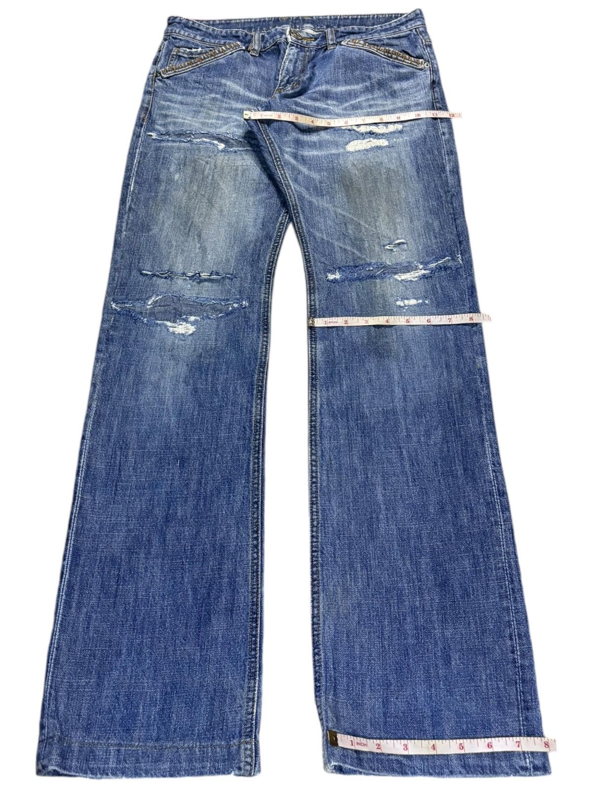 Japanese Brand Vintage Japanese Brand Grunge Wash Distressed Loose Jeans Size US 32 / EU 48 - 14 Thumbnail