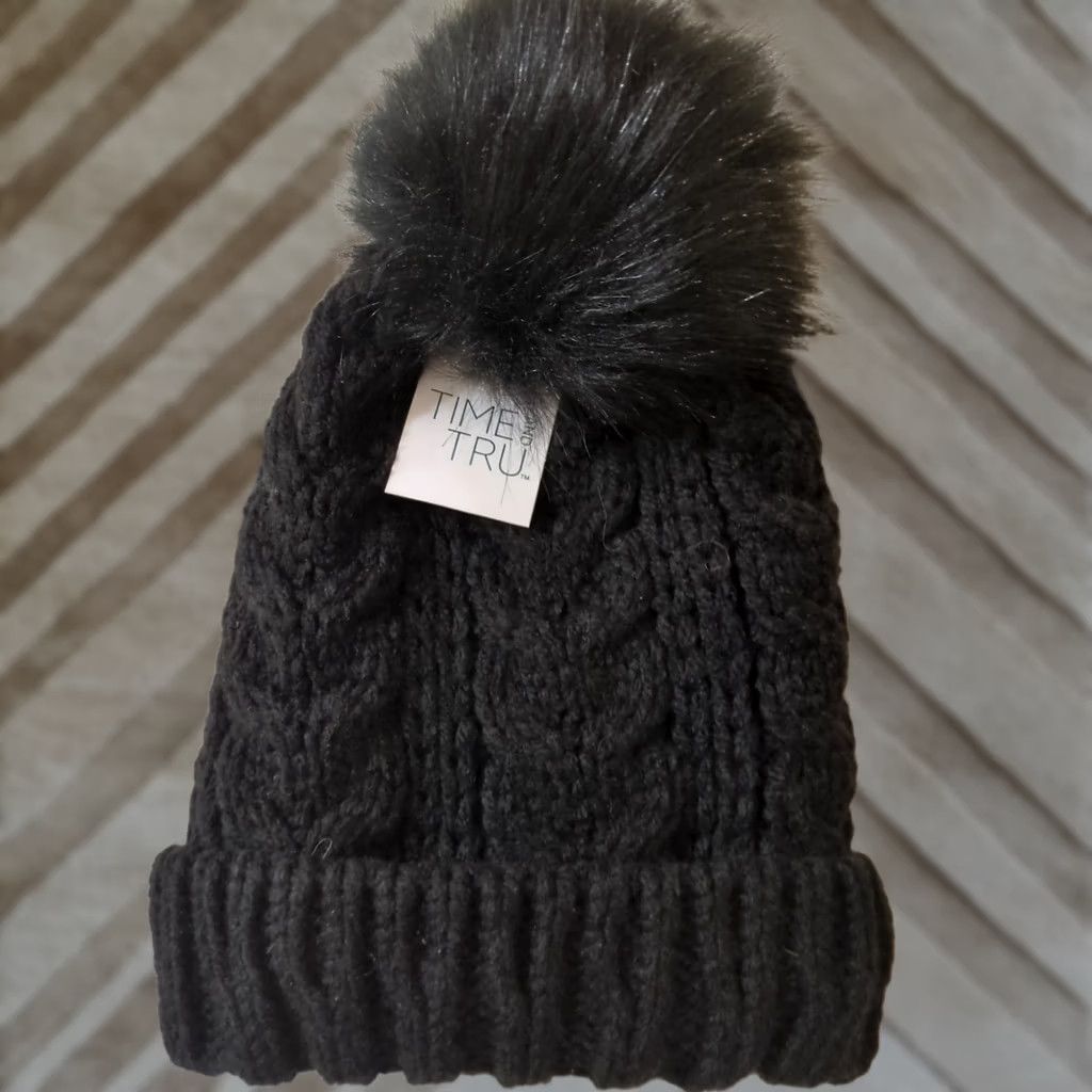 Vintage Time And Tru Beanie Hat Lined Black One Size Womens NWT Size ONE SIZE - 1 Thumbnail