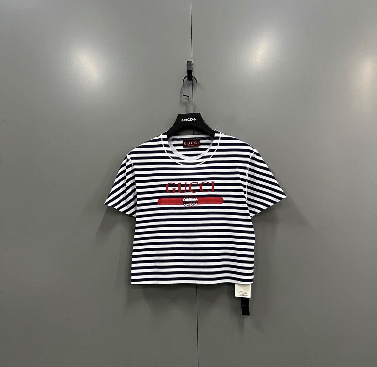 Gucci Gucci 25 Lido Collection Striped Logo Print Short Sleeve J41 Size L / US 10 / IT 46 - 1 Thumbnail