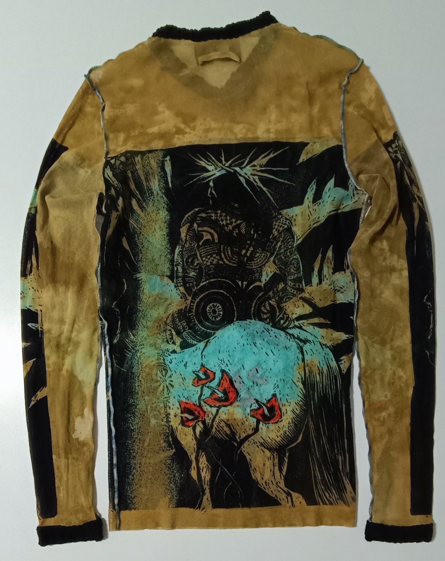 Jean Paul Gaultier 90's - archive - tribal man silhouette mesh top Size M / US 6-8 / IT 42-44 - 2 Thumbnail