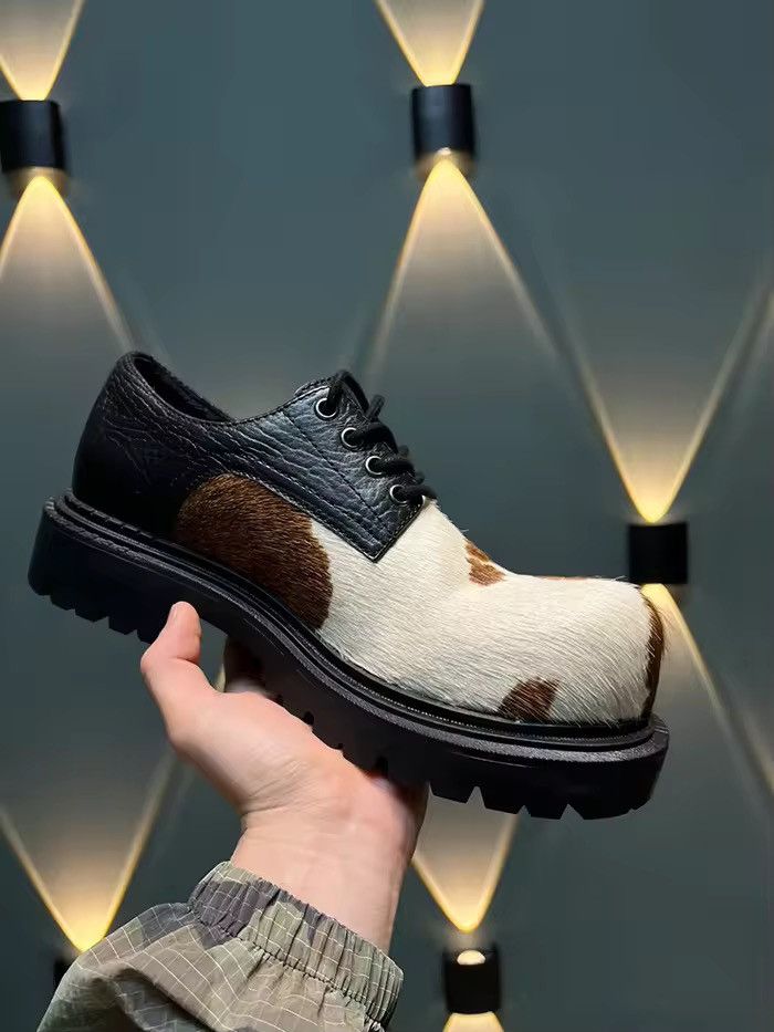 Other Streetwear Design High Street Cow Print Casual Leather Boots Size US 10.5 / EU 43-44 - 1 Thumbnail