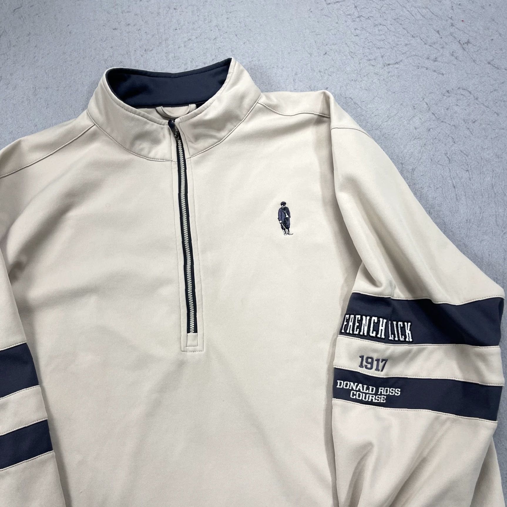 Vintage Ahead Golf Jacket Mens XL 1/4 Zip Logo Gold Black Pete Dye French Lick - Note: Ensure only words from original title; avoid adding new info. Size US XL / EU 56 / 4 - 3 Thumbnail