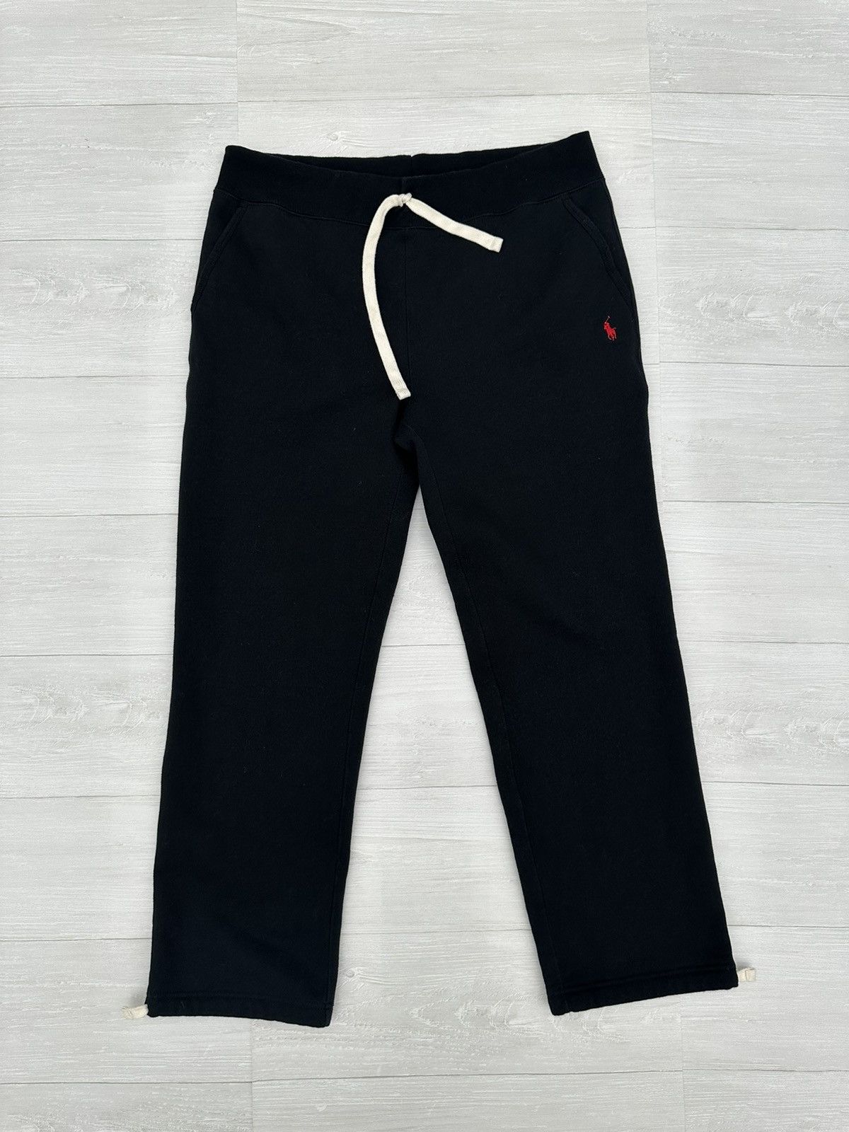 polo sweatpants black and red