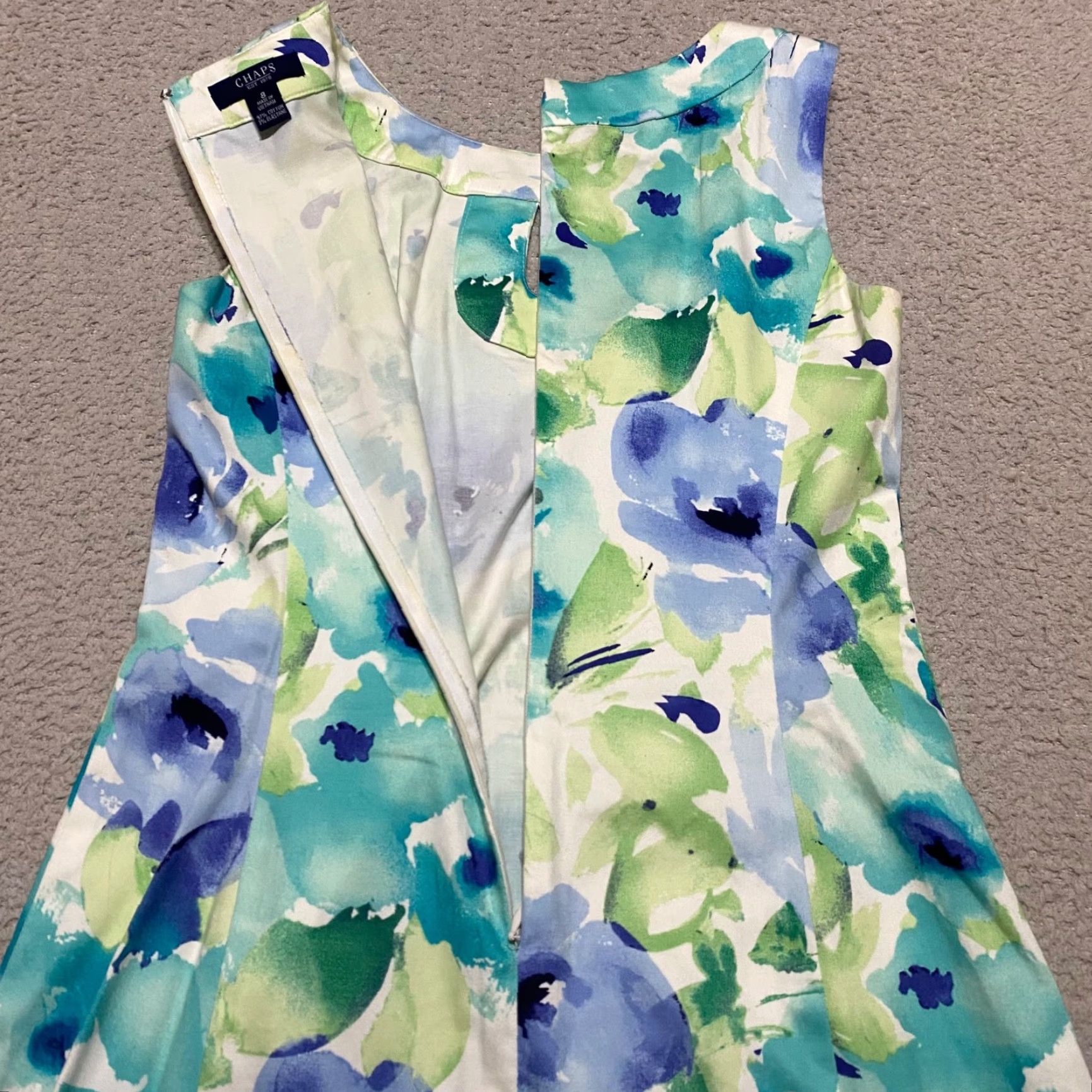 Chaps Chaps Dress Women's Multicolor Floral Sheath Sleeveless Round Neck Zip Knee Length 8 Size M / US 6-8 / IT 42-44 - 5 Thumbnail