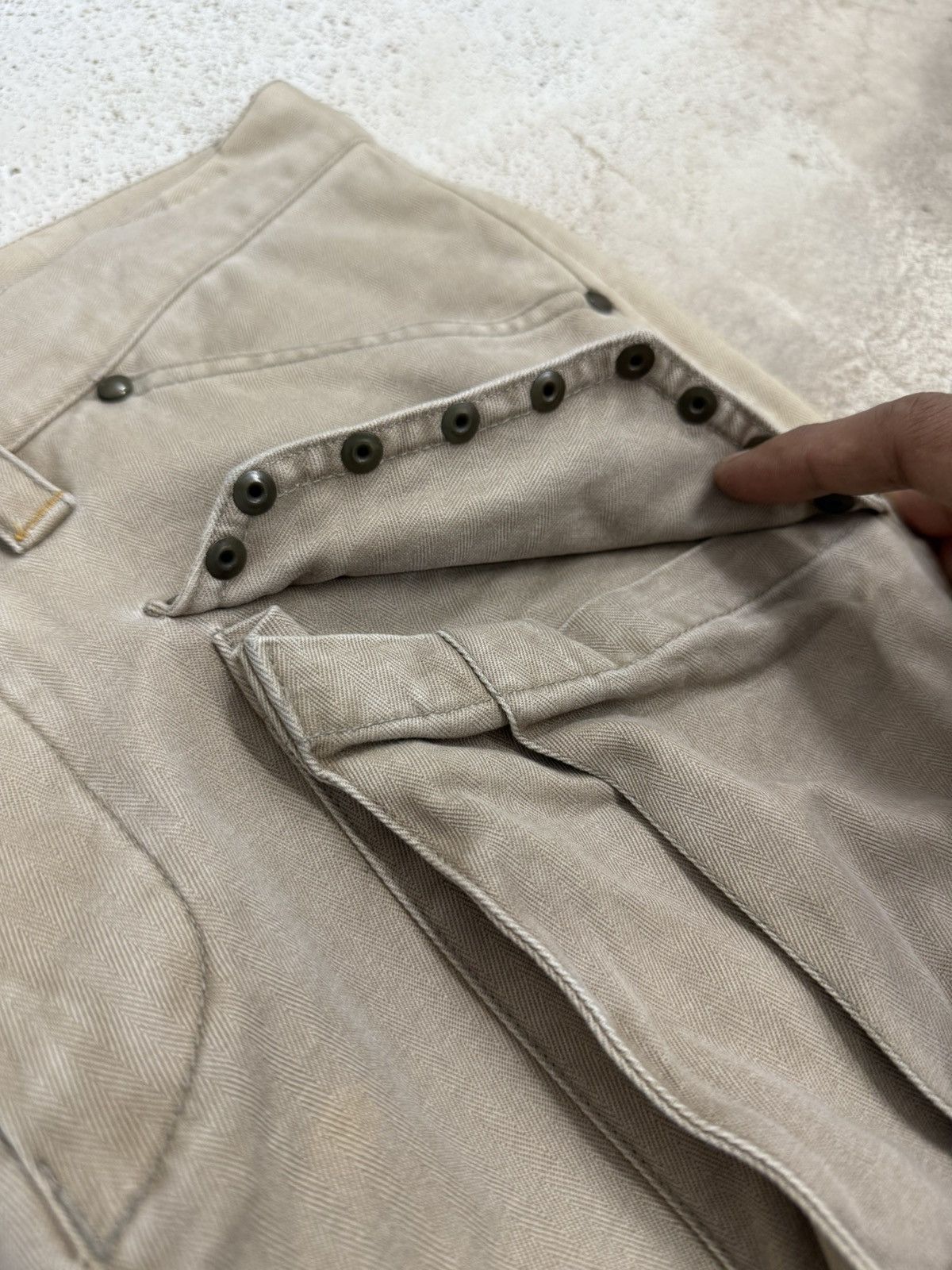 Japanese Brand Vintage Y2K Rescue Squad Studded Pocket High Oz Denim Size US 32 / EU 48 - 8 Thumbnail