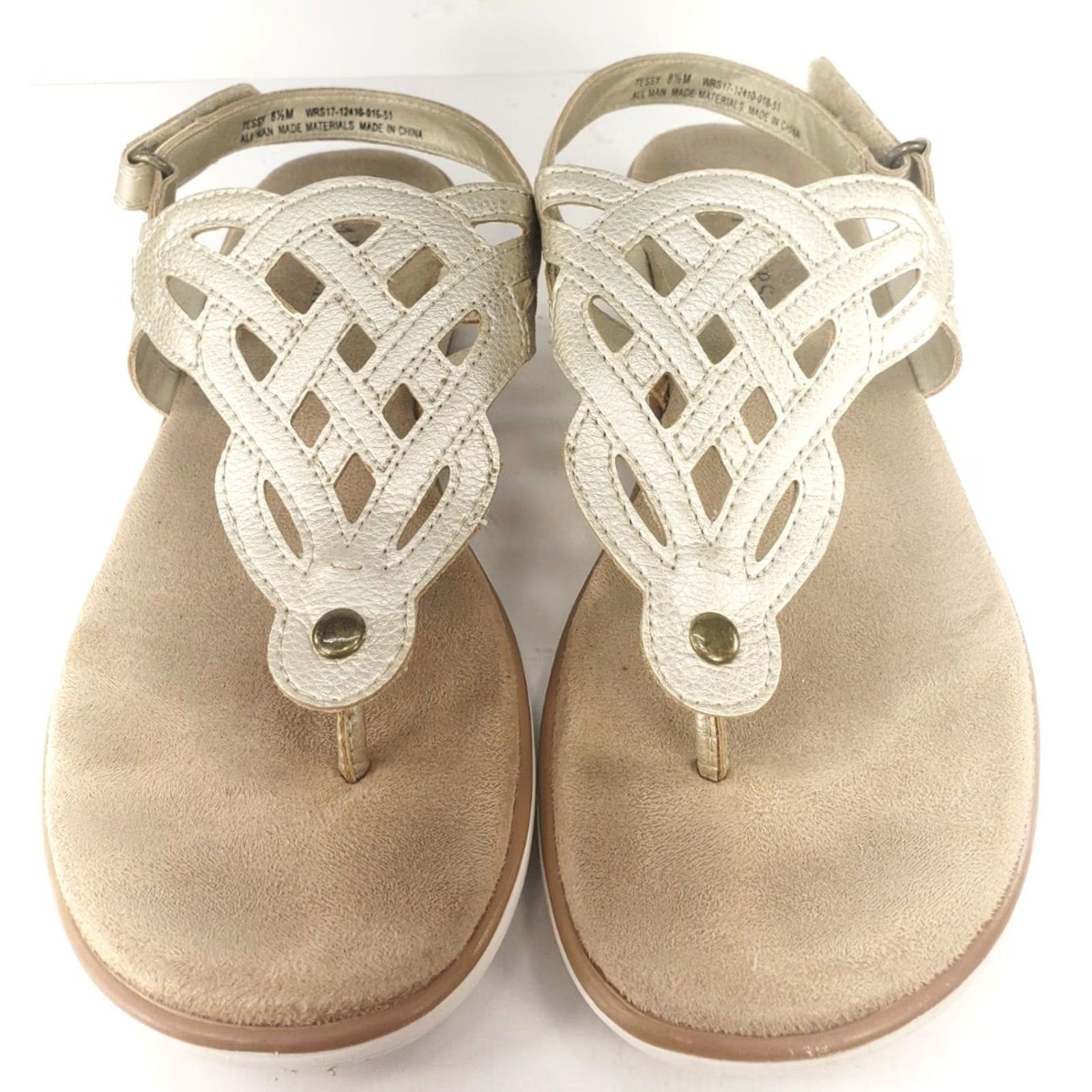 Vintage Kim Rogers Tessy Slingback Flat Sandals Women's 8.5M Light Gold Size US 9 / IT 39 - 3 Thumbnail