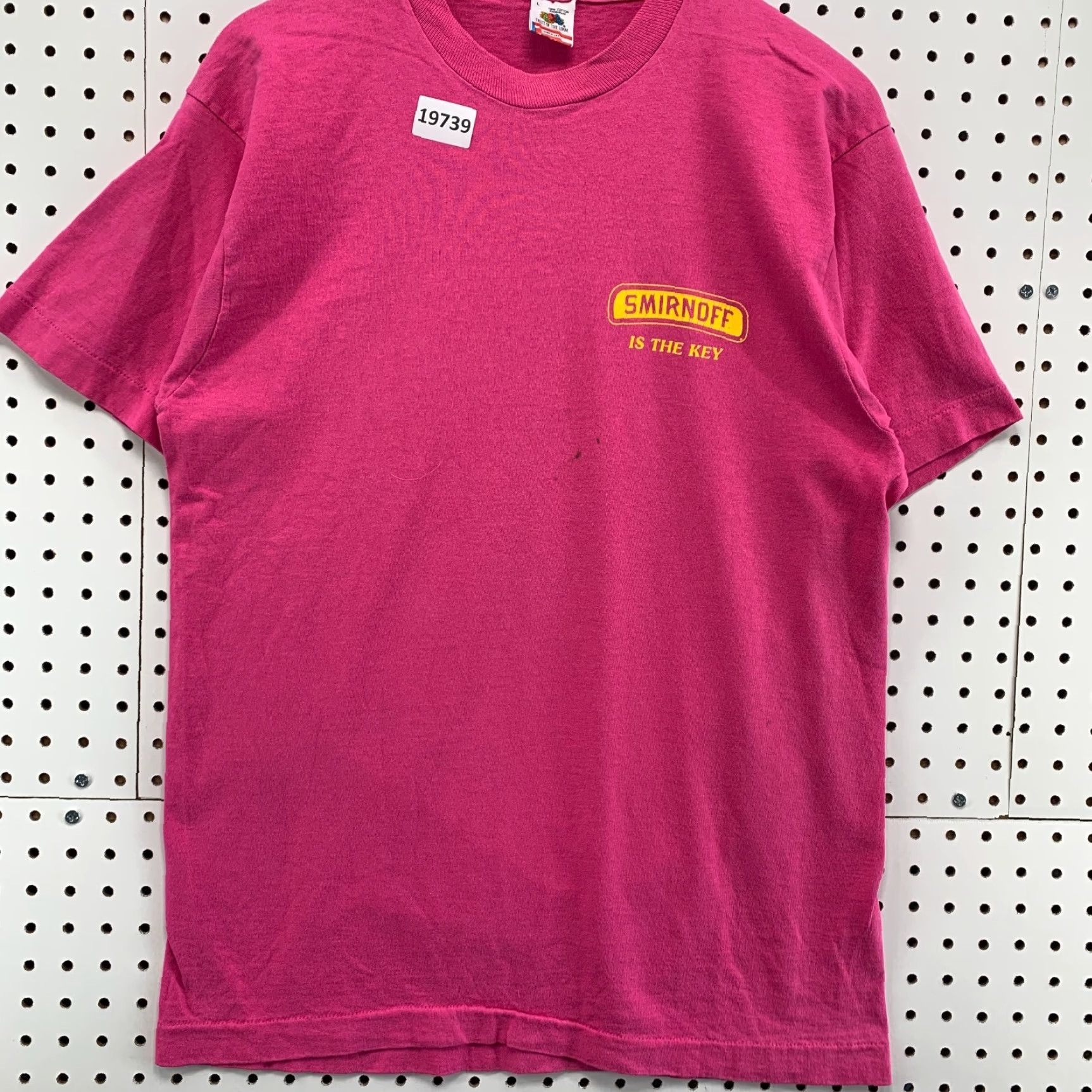 Fruit Of The Loom VINTAGE Smirnoff Key West Shirt Mens Large Pink 90s Graphic Print Cotton Cotton Blend T-Shirt Size US L / EU 52-54 / 3 - 7 Thumbnail