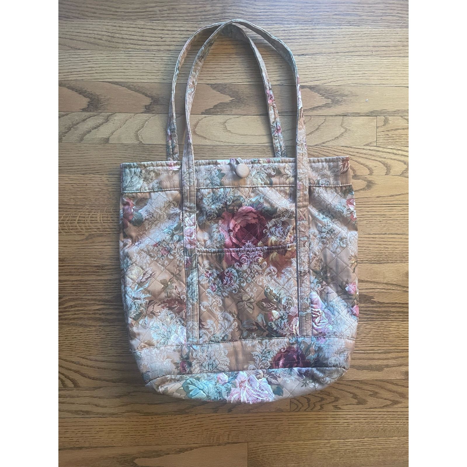 Vintage Raymond Waites Women's Floral Quilted Handle Tote Bag Size ONE SIZE - 1 Thumbnail