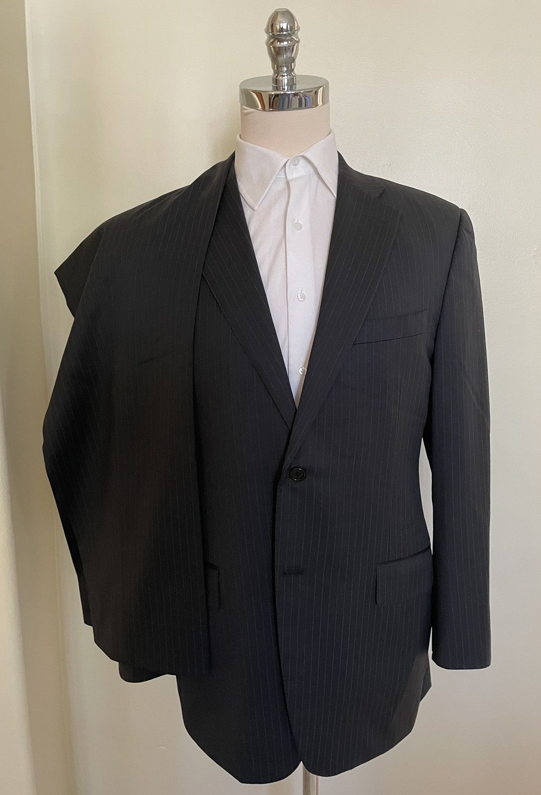 Canali Striped Wool Suit Size 42L - 1 Thumbnail
