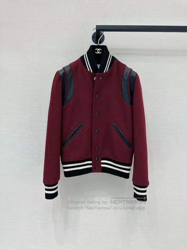 Yves Saint Laurent YSL Burgundy Classic Varsity Jacket. Size US S / EU 44-46 / 1 - 1 Thumbnail