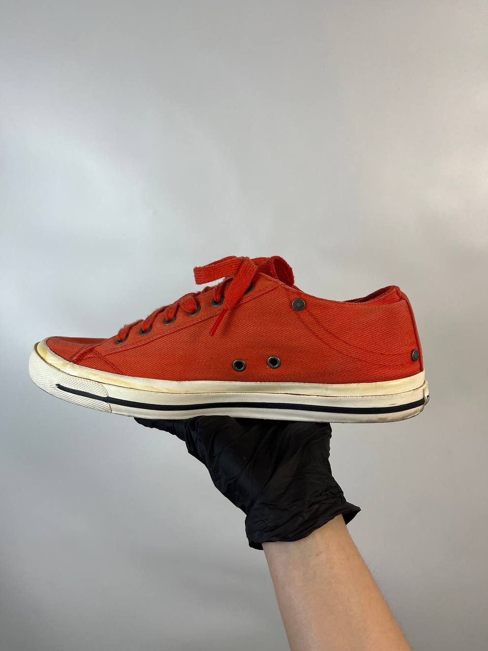 Diesel DIESEL Exposure Low Red Canvas Sneakers Shoes Men’s Size 10 Size US 10 / EU 43 - 3 Thumbnail